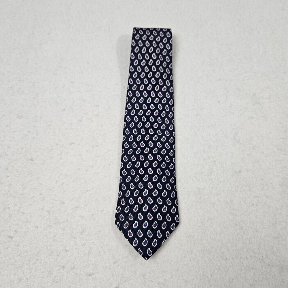 Brooks Brothers 346 Silk Tie Mens‎ Blue Geometric Amoeba Made In Italy Necktie